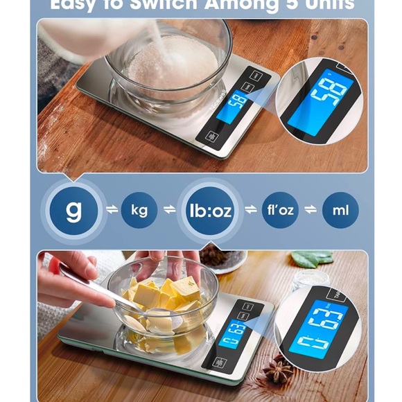 NIB Nicewell Food Scale, 22lb Digital Kitchen Scale for Cooking Baking, silver - Picture 2 of 9